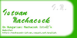 istvan machacsek business card